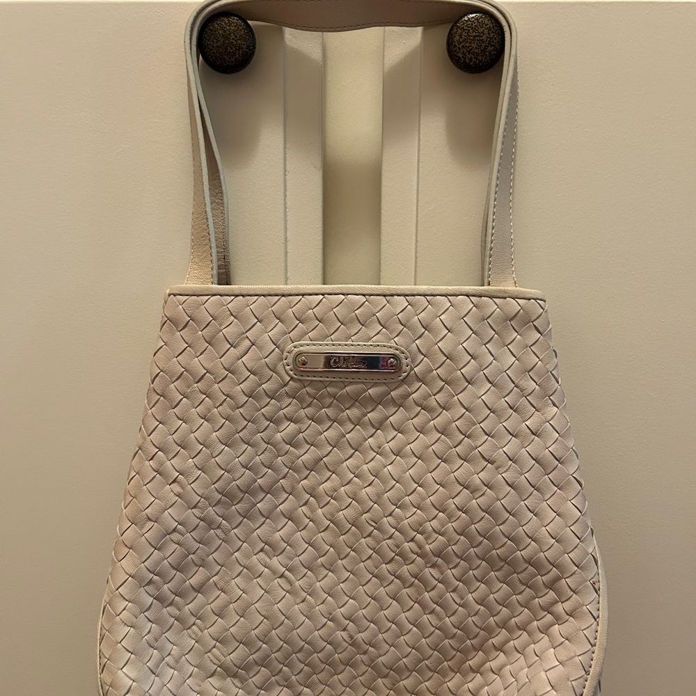 Cole Haan Cream Woven Shoulder Bag